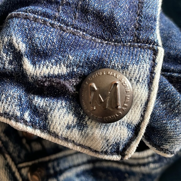 Rare MILEY CYRUS x MAX AZRIA Acid Wash Distressed Cutoff ANKLE Length JEANS 28 - Picture 9 of 9